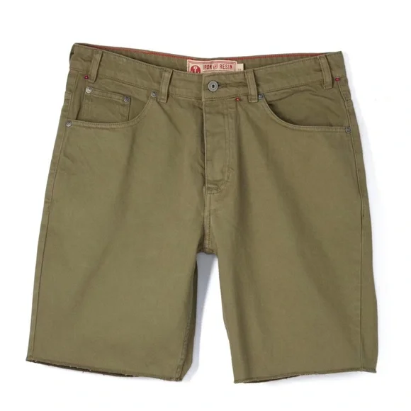 Olive Green Men's Shorts - Picture 4 of 4